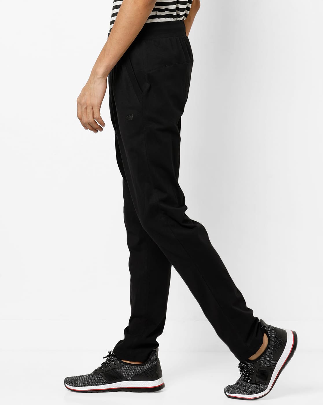 Buy Black Wildcraft Cotton Track Pants with Slant Pockets AJIO