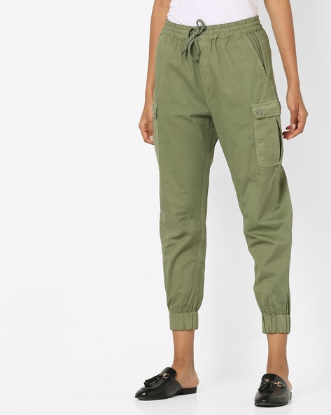 green cargo jogger pants womens