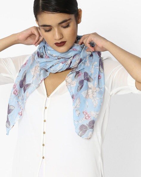 Floral & Butterfly Print Scarf Price in India