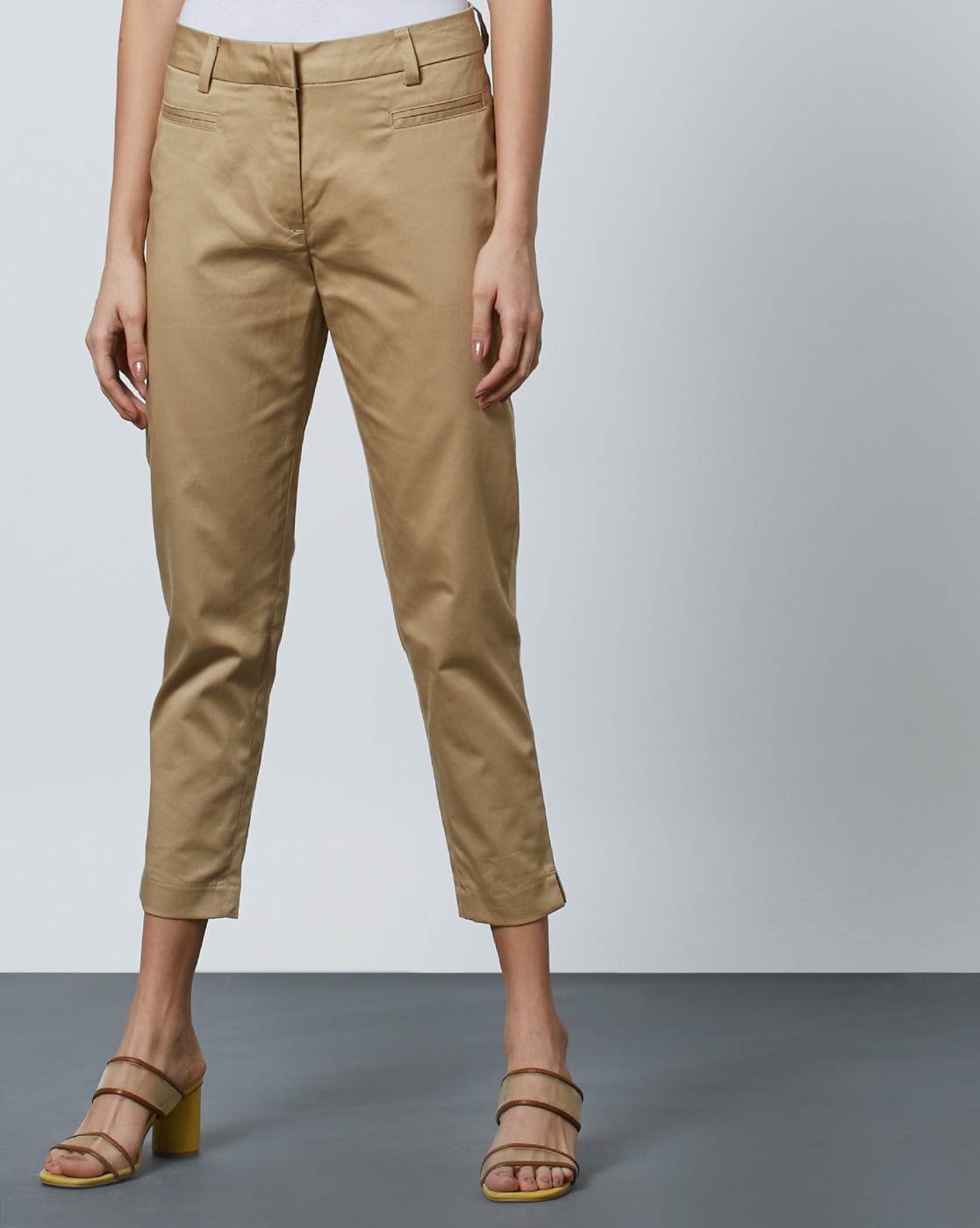 Buy Women Khaki Solid Formal Regular Fit Trousers Online  786010  Van  Heusen