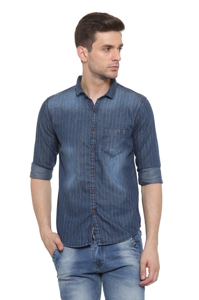 Buy Blue WITH Striped Shirt | AJIO