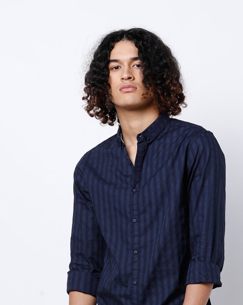 spykar navy blue shirt