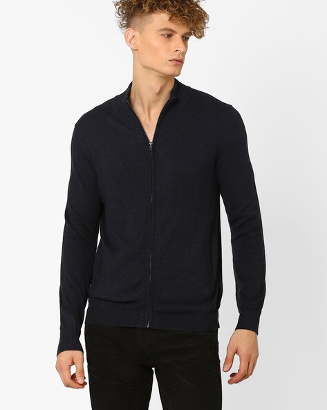 mens black zipper sweater