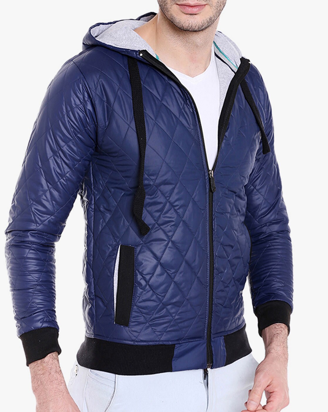 campus sutra hooded quilted jacket