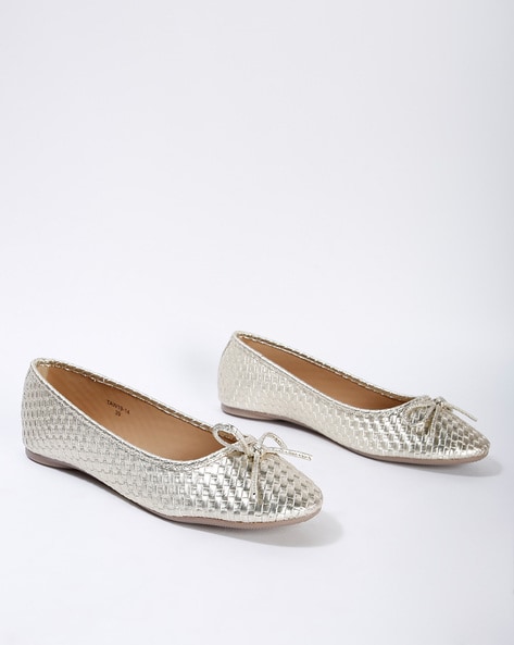 Buy Light Gold Flat Shoes for Women by 