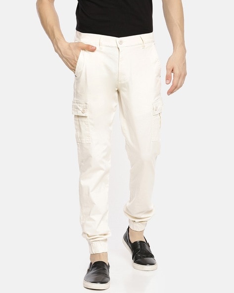 White cargo joggers on sale mens