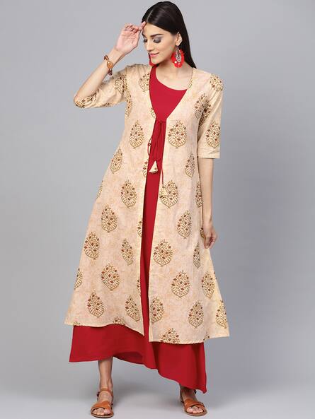 white christmas dresses Sugar Cream Vintage Maroon Paisley Chiffon Midi Dress main image 1