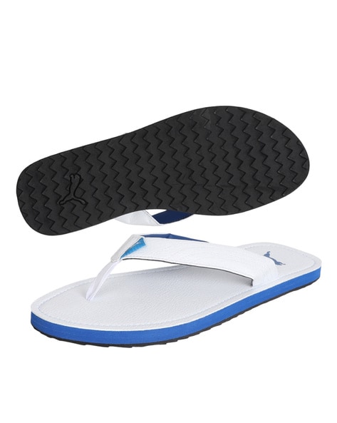 Puma mens store white flip flops