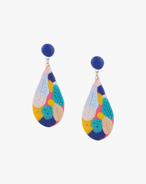 Buy/Send Set Of 2 Muti Colour Handcrafted Terracotta Jhumka Earrings Online-  FNP