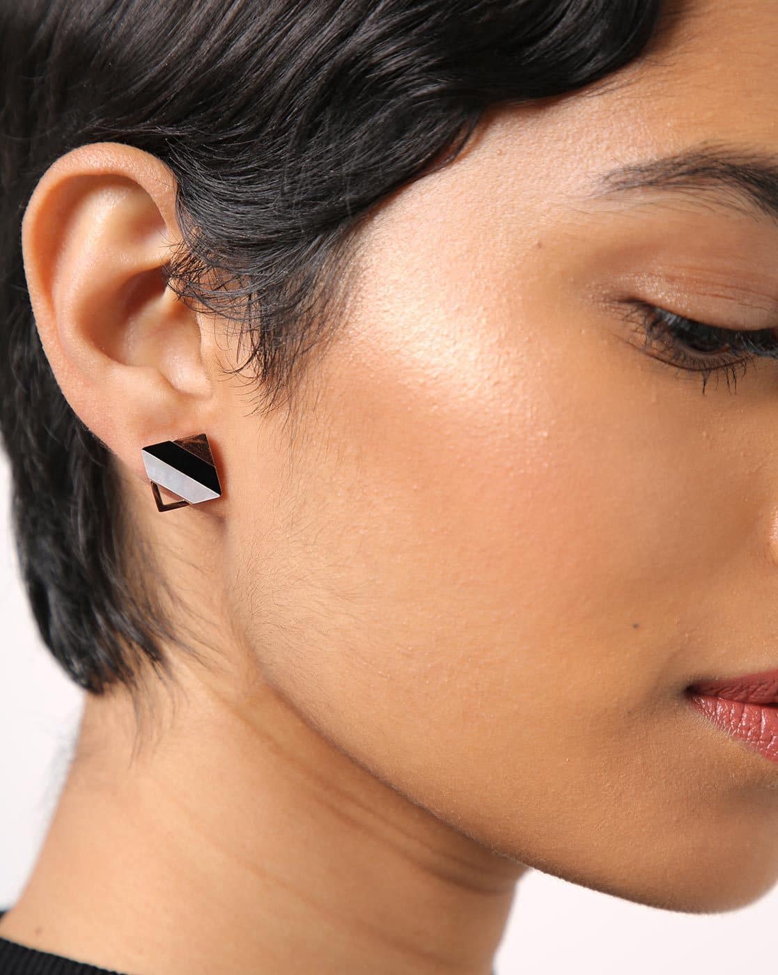 Buy Rose Gold Black Earrings for Women by E2O Online