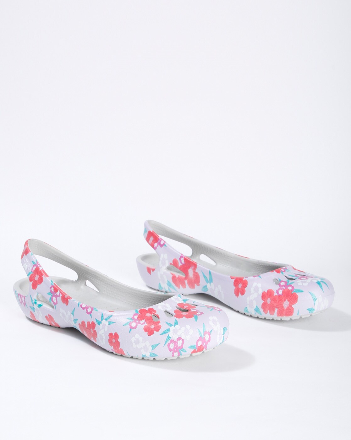 floral print crocs