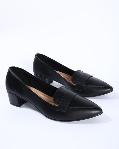 heeled penny loafers