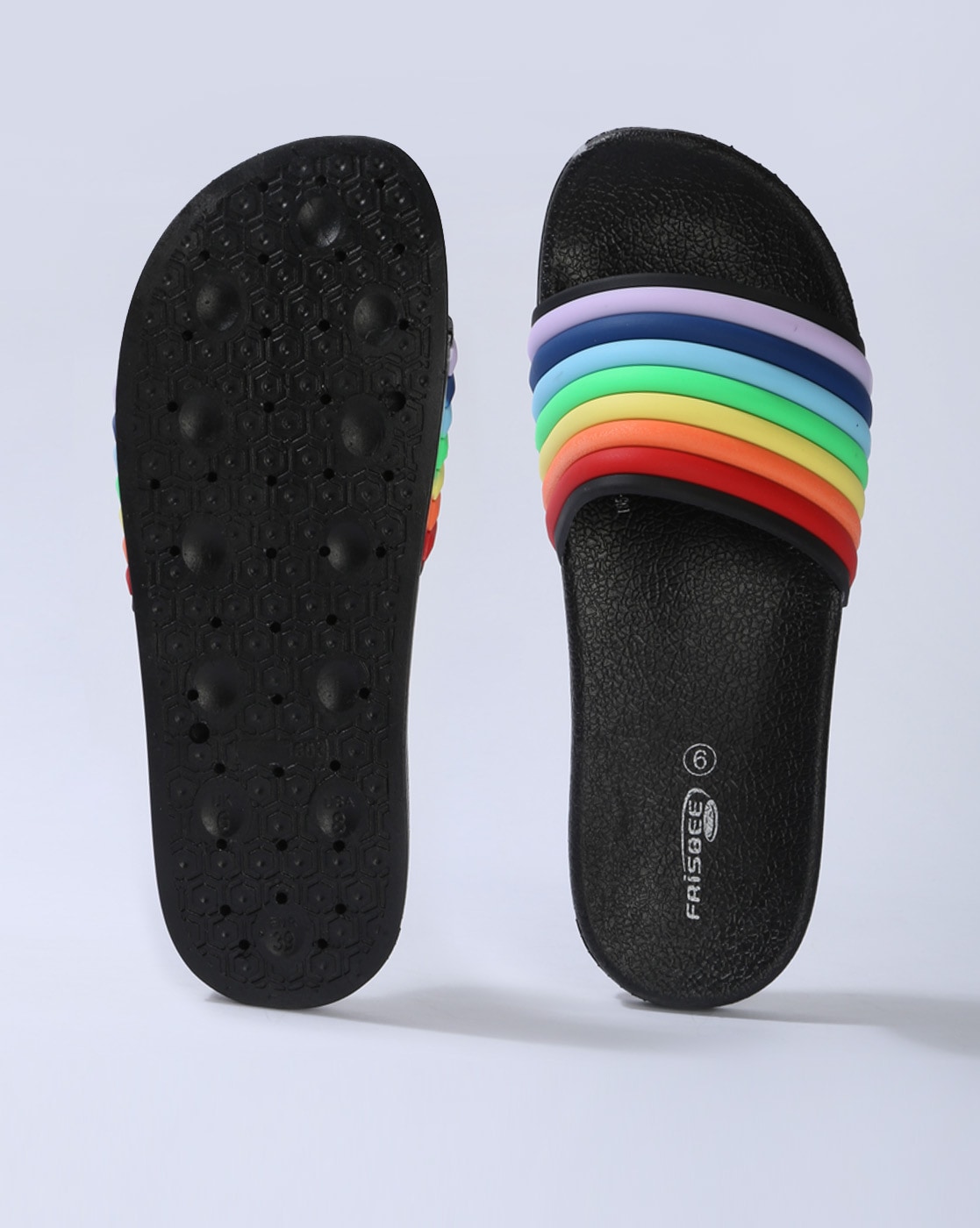 Rainbow flip flops discount women