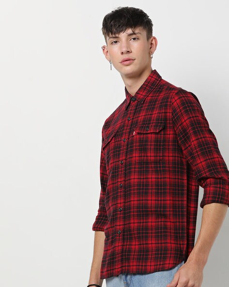 levis check shirt mens