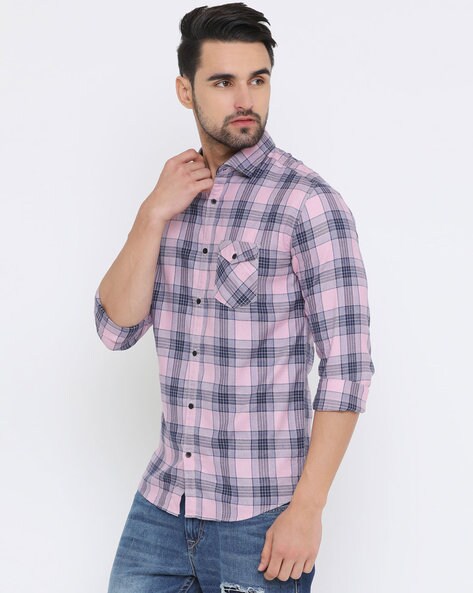 Buy Pink WITH Checked Shirt | AJIO