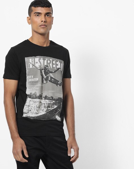 Graphic Print Extra Slim Crew-Neck T-shirt