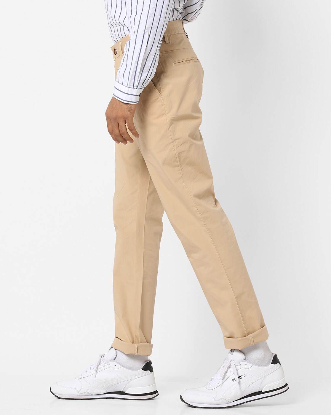 Buy AD by Arvind Men Brown Modern Slim Fit Solid Chinos  NNNOWcom