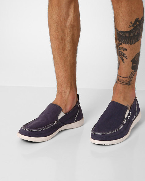 croc canvas loafers