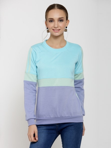 turquoise blue sweatshirt