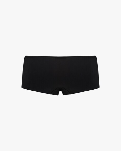 Calida Women's Elastic Boxer Briefs Underwear Black Size Small
