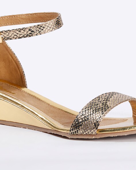 Buy Gold Heeled Sandals for Women by CATWALK Online | Ajio.com