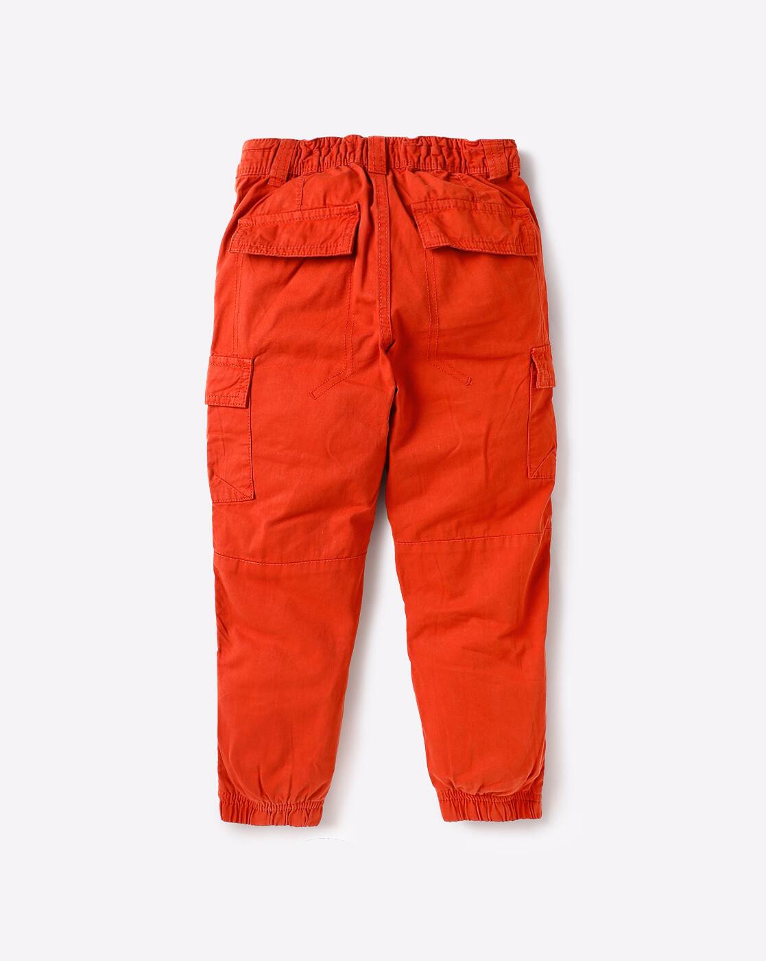 Boys Orange Combat Pants Hessimy Boys Loose Fit Baggy Cargo Pants