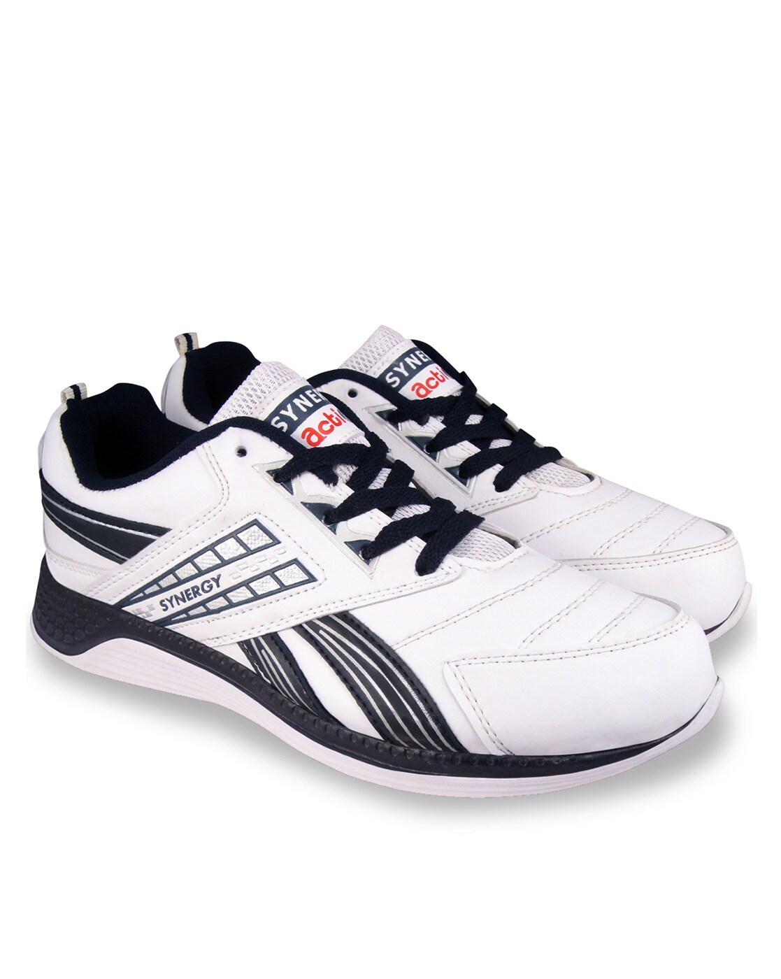 action white sports shoes