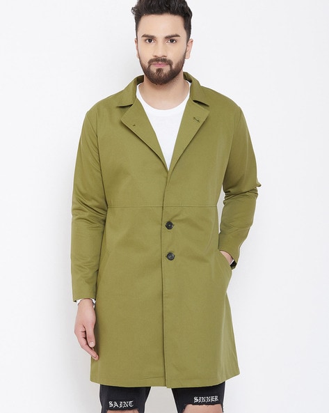 Men green sales overcoat