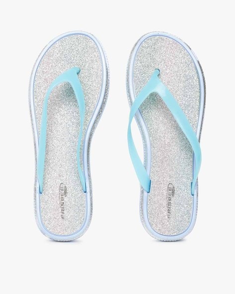 Glittery Thong-Strap Slippers