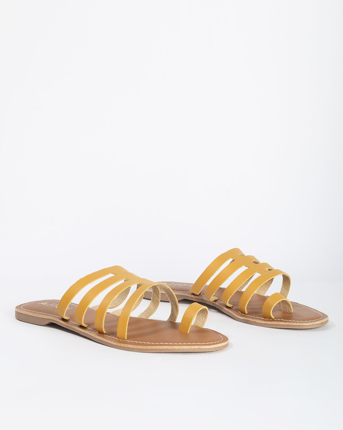 mustard yellow flat sandals
