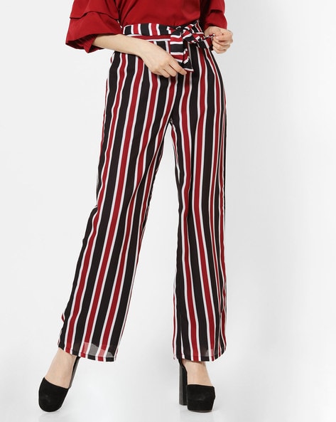 Buy Black & White Trousers & Pants for Women by Fig Online | Ajio.com