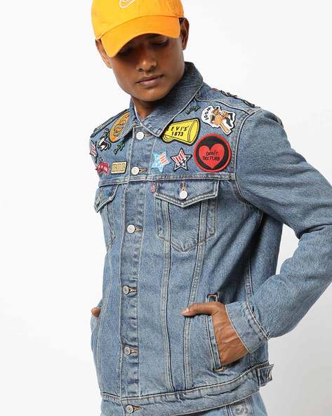 Men's Embroidered Dark Indigo Spread Collar Jacket – Levis India Store