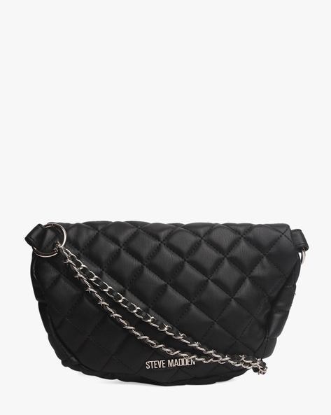 steve madden black quilted purse