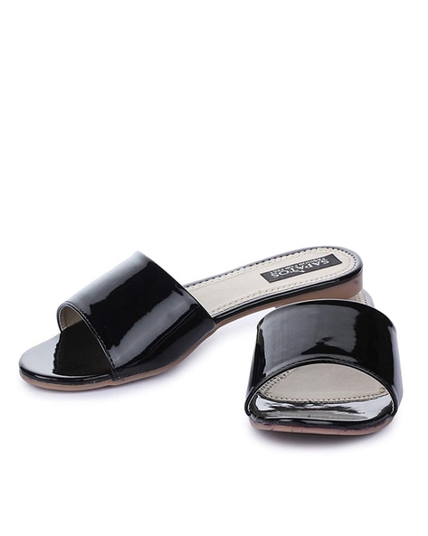 Buy Black Flat Sandals for Women by SAPATOS Online 