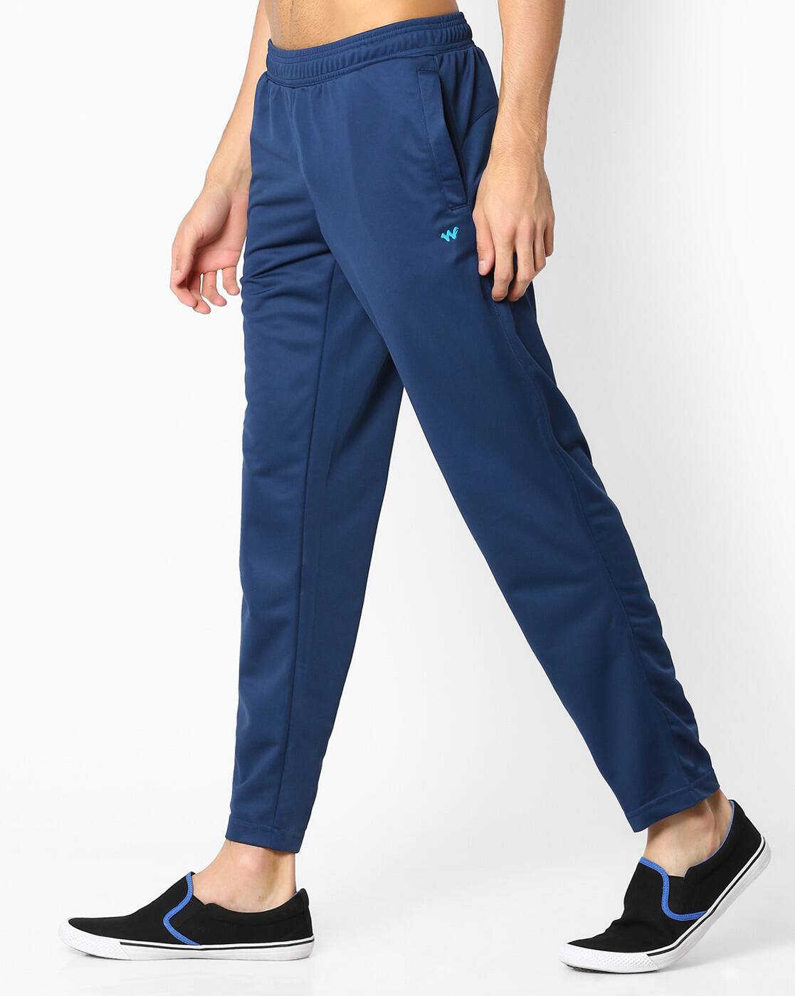 Buy Navy Blue Now Or Never Relaxed Fit Track Pants AJIO