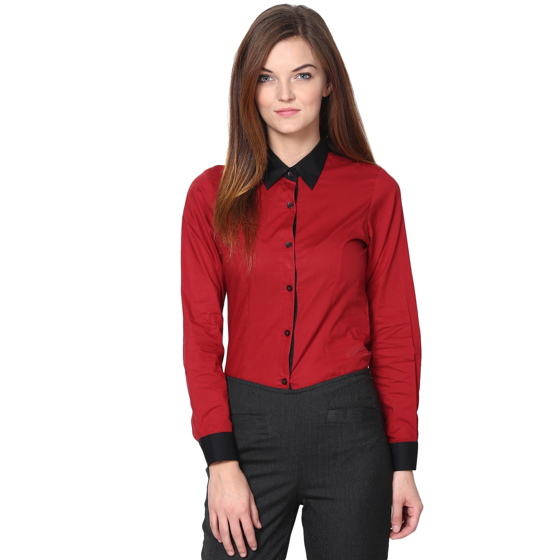 maroon dress shirt womens