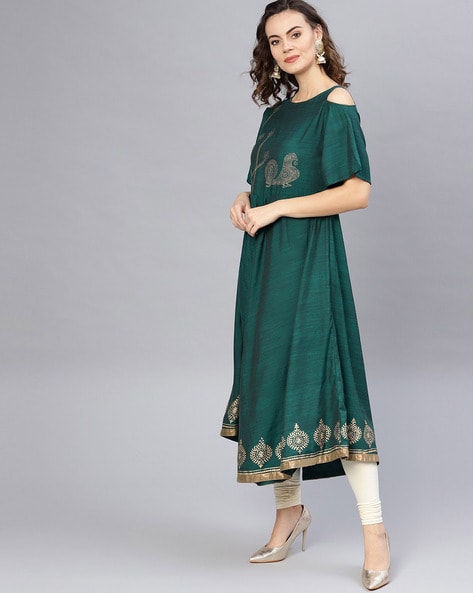 Buy Green Kurtas for Women by PANNKH Online | Ajio.com