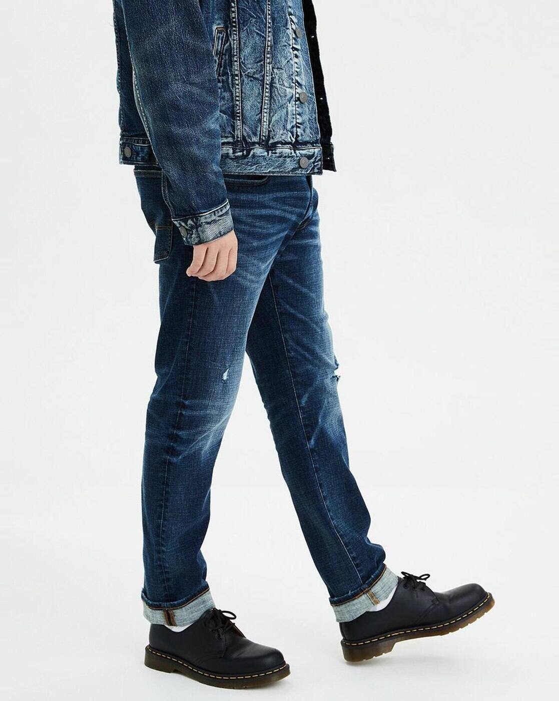 Mid-Wash Slim Fit Jeans