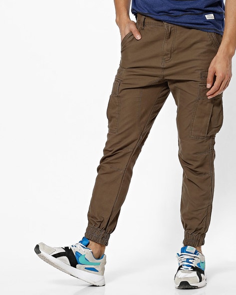 Buy Lee Cooper Solid Relaxed Fit Cargo Joggers