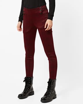 High-Waist Checked Panelled Trousers