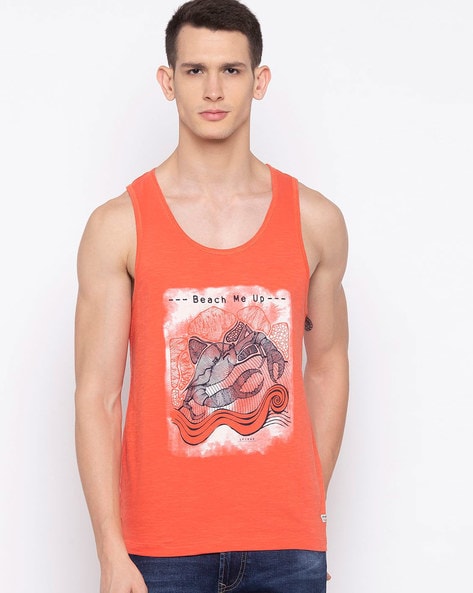 Buy Coral Orange Vests for Men by SPYKAR Online