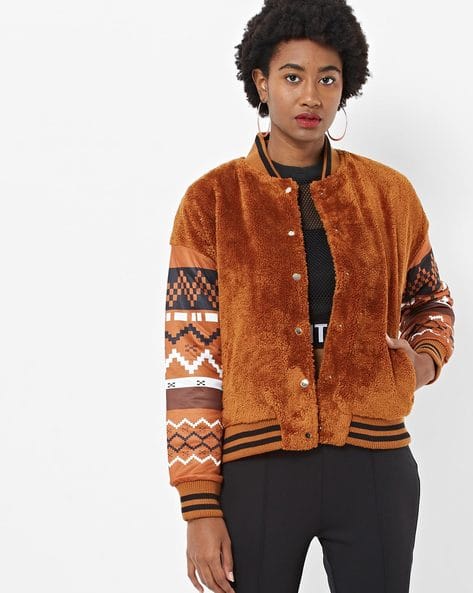 textured bomber jacket womens