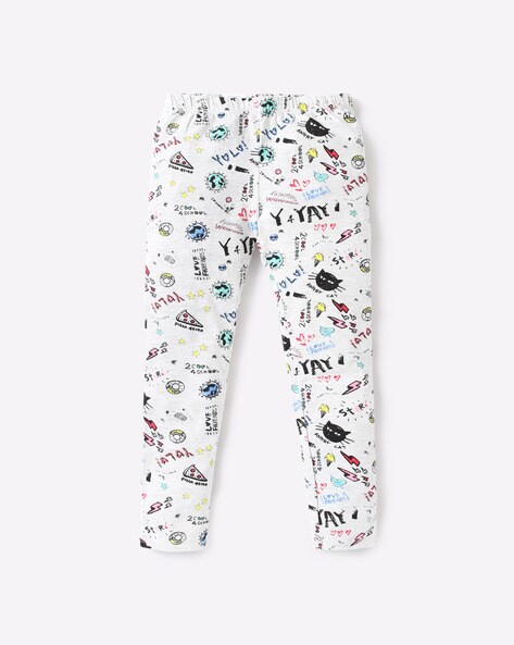 Printed Leggings with Elasticated Waistband