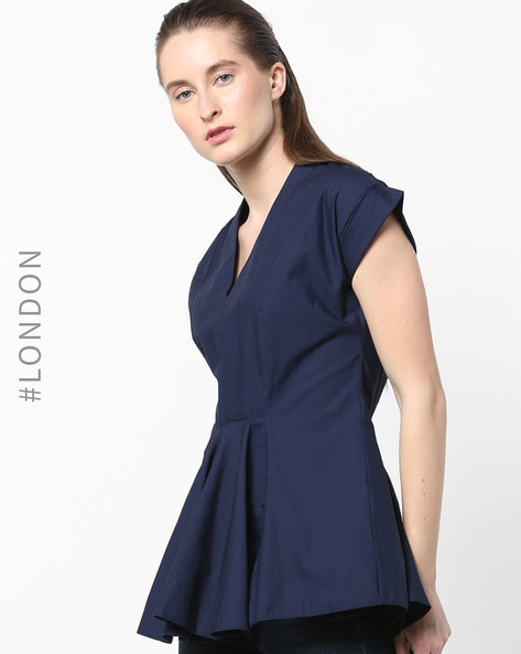 navy blue peplum