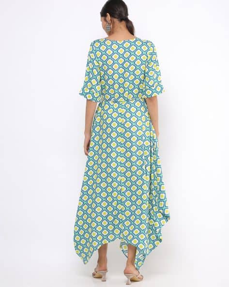 Geometric Print Maxi A-line Dress with Insert Pockets (Image - 1)