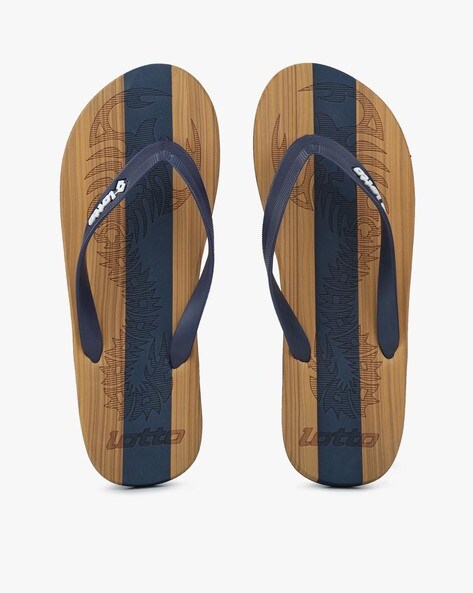 Buy Brown Navy Blue Flip Flop Slippers for Men by LOTTO Online