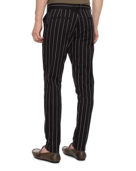 GINGTTO Mens Chinos Black Vertical Striped Trousers India | Ubuy