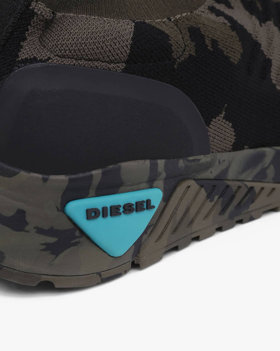 Buy DIESEL SKB Mid-Top Slip-On Sock Sneakers Green Color Men