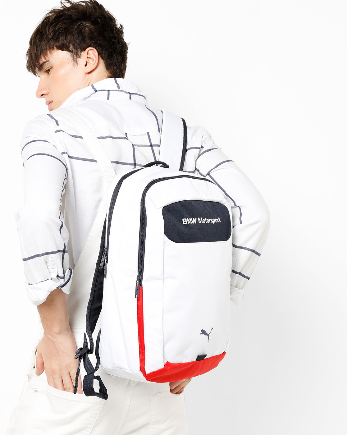 puma bmw backpack white