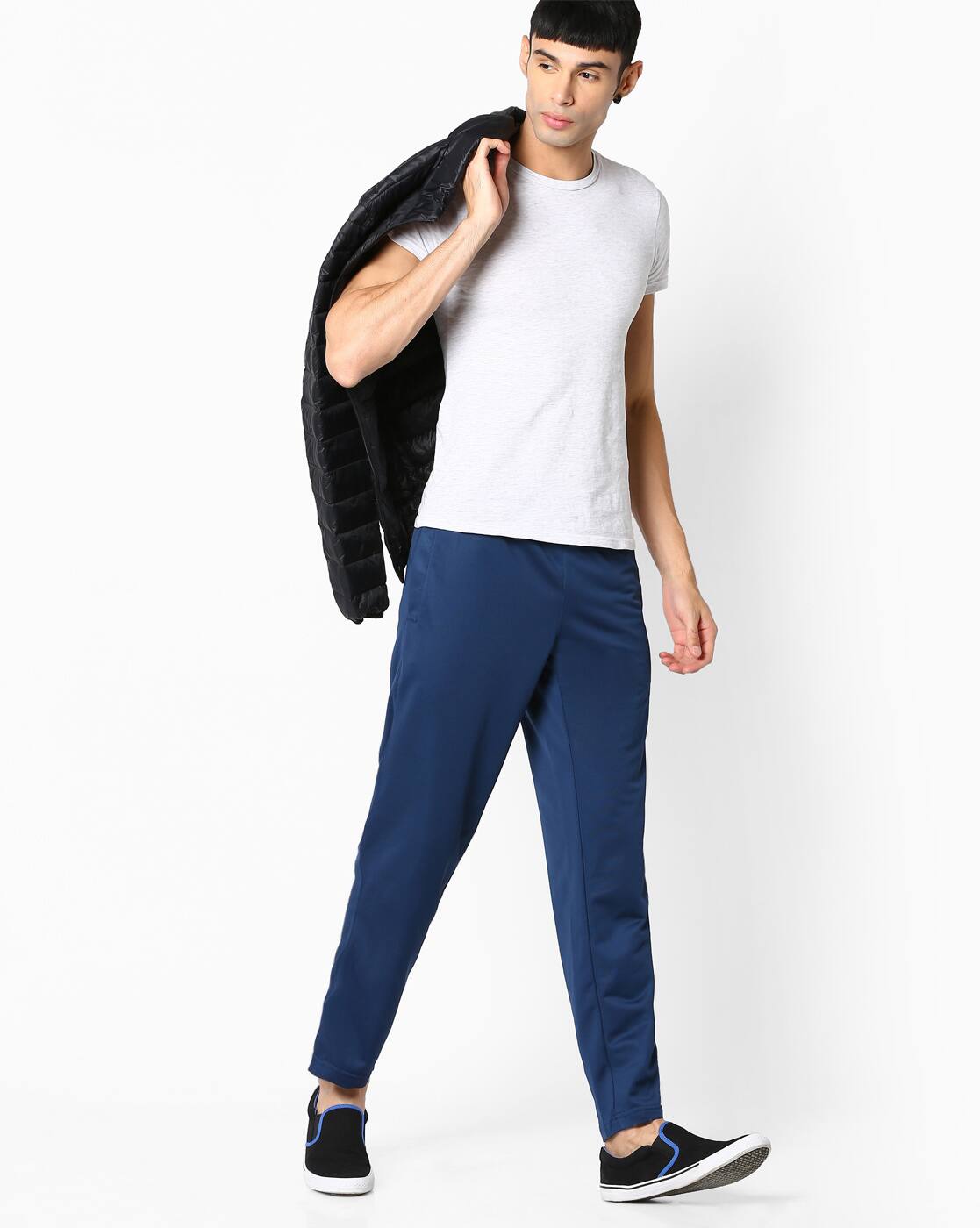 Buy Navy Blue Now Or Never Relaxed Fit Track Pants AJIO